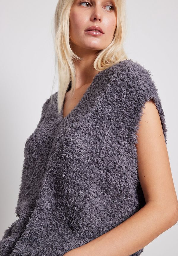 NA-KD Trend Oversized rak stickad väst - Grey