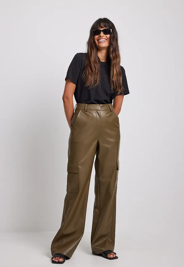 NA-KD Trend PU-cargobyxor - Green
