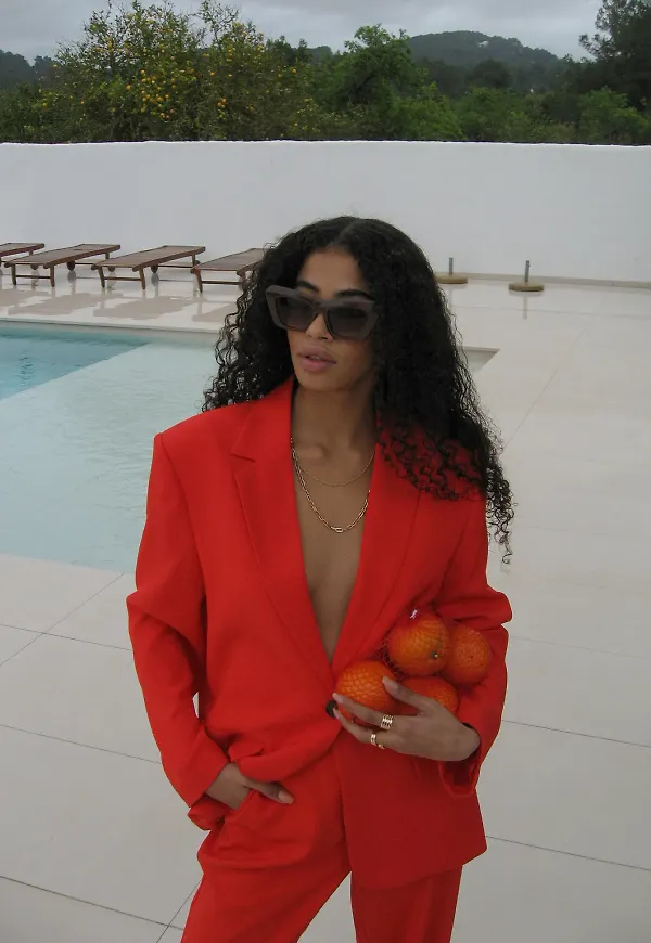 NA-KD Trend Recycled oversize blazer - Red