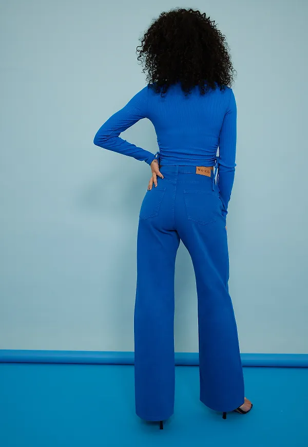 NA-KD Trend Relaxed fullängdsjeans - Blue