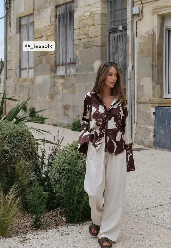 NA-KD Trend Satinskjorta - Brown,Multicolor
