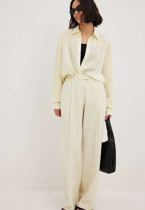 NA-KD Trend Skräddarsydda kostymbyxor - Offwhite