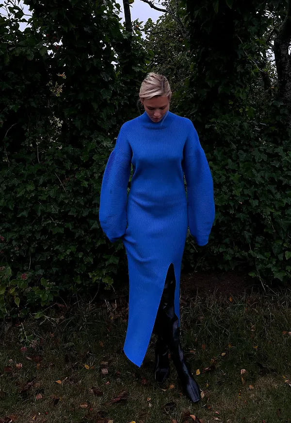NA-KD Trend Stickad midiklännning - Blue