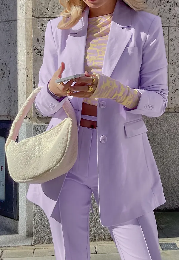 NA-KD Trend Strukturerad formsydd kavaj - Purple