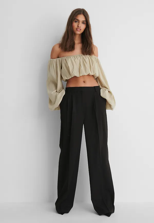 NA-KD Trend Topp Med Ballongärm - Beige
