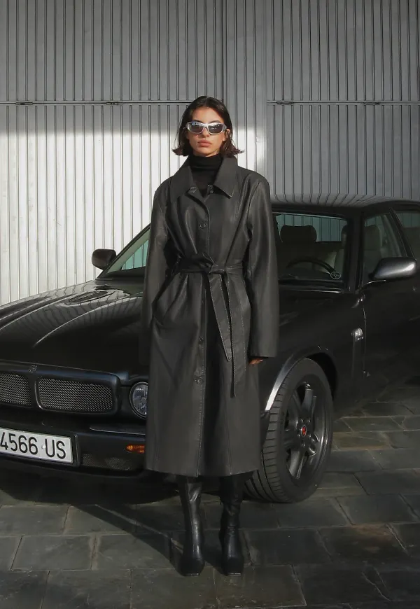 NA-KD Trend Trenchcoat i PU - Black