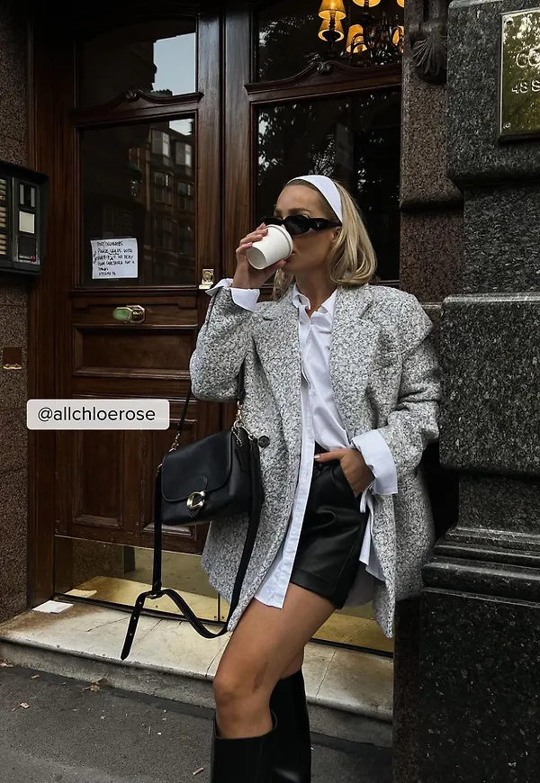 NA-KD Trend Ullblandning kavajkappa - Grey