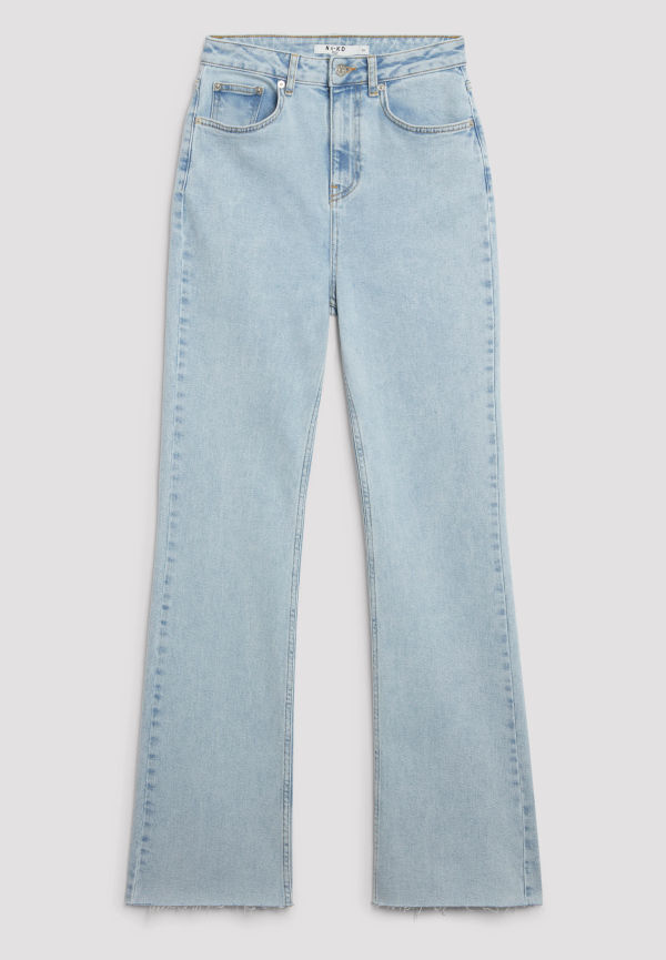 NA-KD Trend Utsvängda Jeans med hög midjaEkologiska Jeans med hög midja - Blue