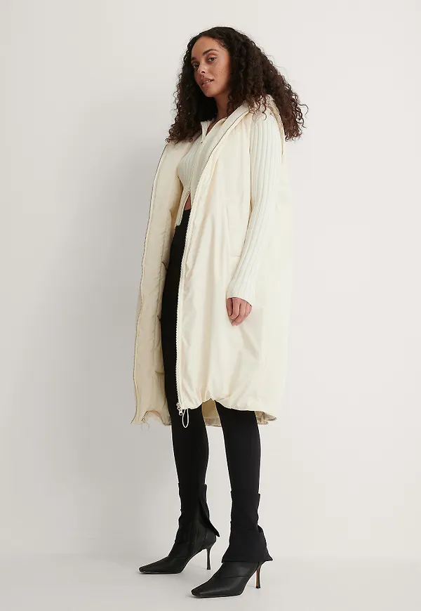 NA-KD Trend Vadderad Väst - Offwhite