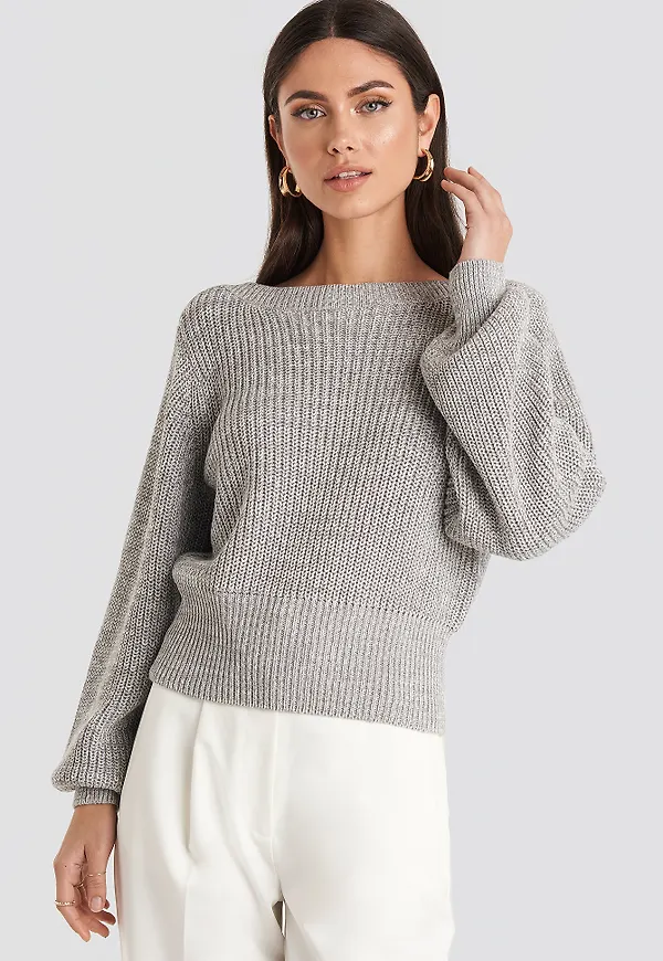 NA-KD Twisted Pullover - Grey