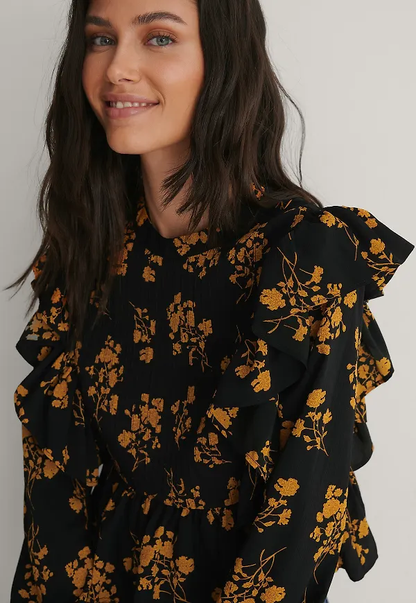 NA-KD Veckad Blus - Flower