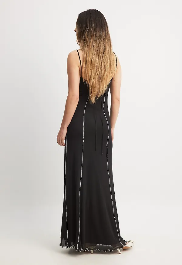 NA-KD Contrast Maxi Dress - Black