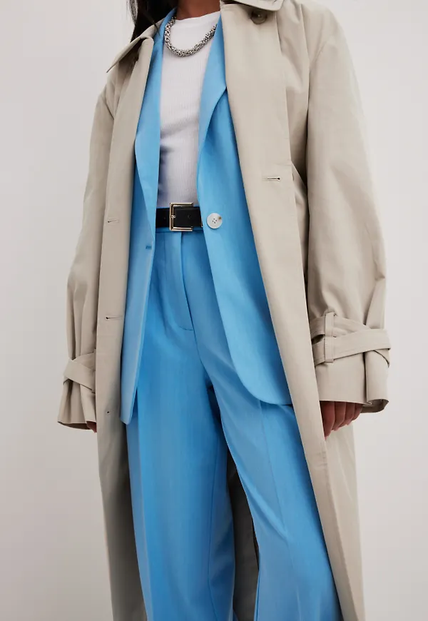 NA-KD Dubbelknäppt trenchcoat - Beige