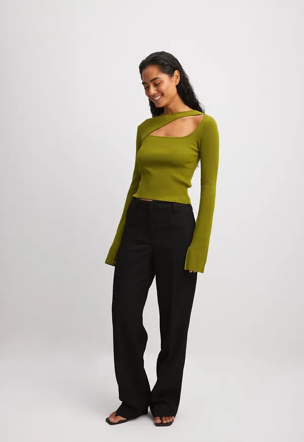 NA-KD Kostymbyxor i twill - Black