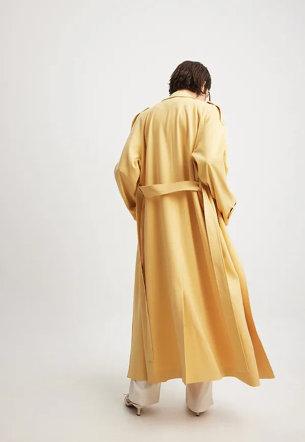 NA-KD Lång trenchcoat - Yellow