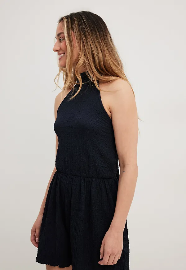 NA-KD Strukturerad playsuit - Blue