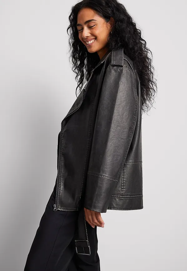 NA-KD Trend Bikerjacka i PU - Black