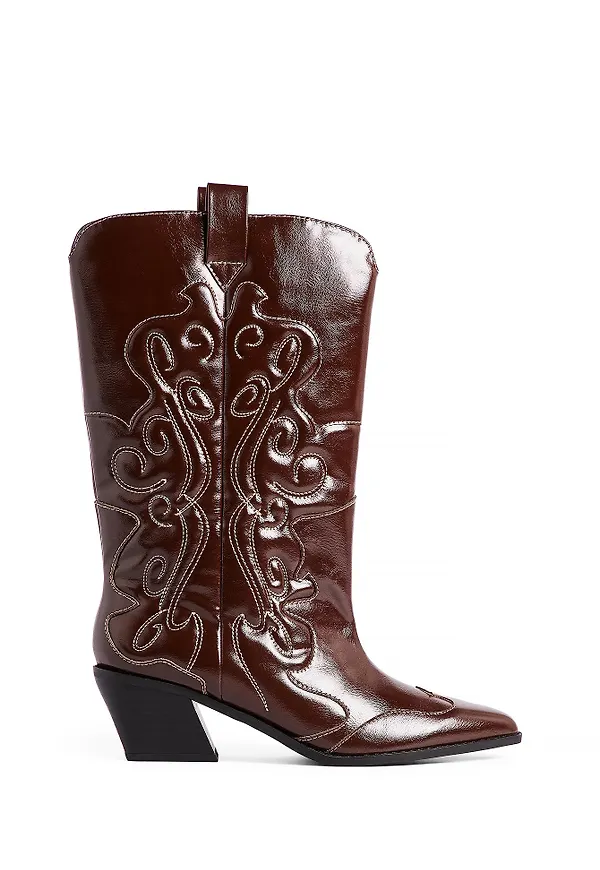NA-KD Vad-höga cowboy-stövlar - Brown
