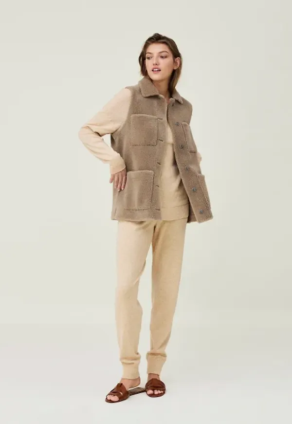 Nadia Wool Blend Sherpa Vest