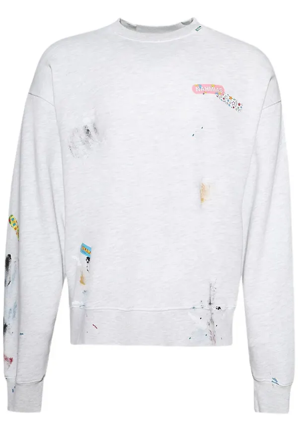 Nahmias Bandaid sweatshirt med rundad hals - Grå