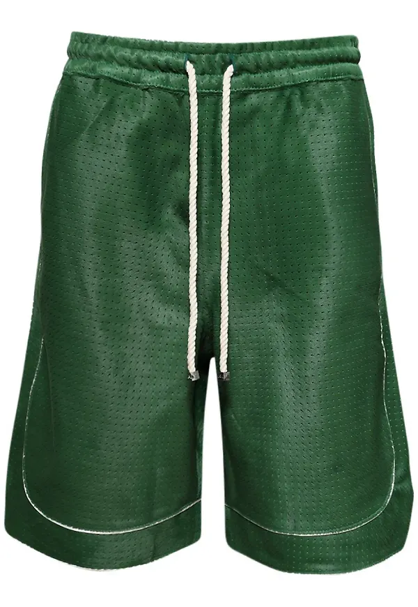 Nahmias lädershorts - Grön