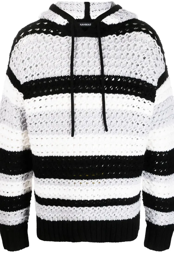 Nahmias randig hoodie - Svart