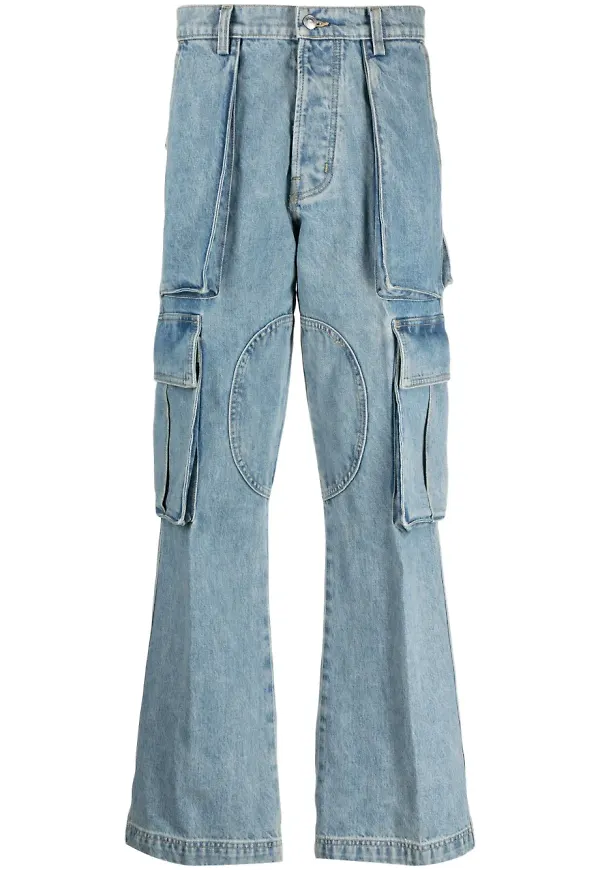 Nahmias straight-jeans i cargomodell - Blå