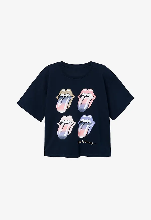 Name it - T-shirt nkfNarina Rollingstones SS Top - Blå