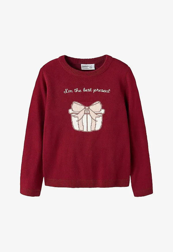 Name it - Tröja Nmfrisse Ls Knit - Röd