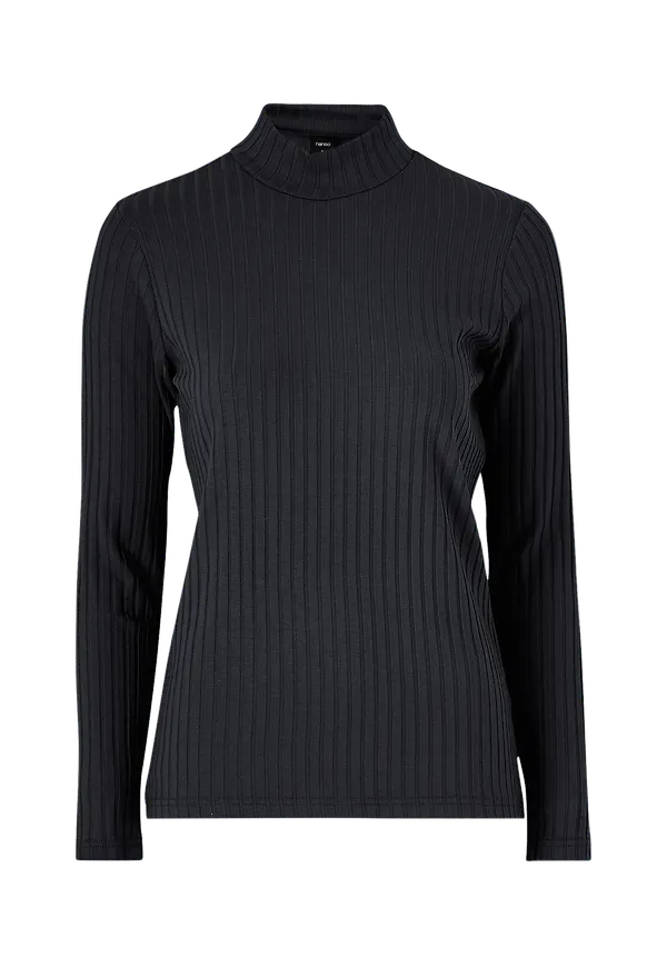 Nanso - Topp Polo Rib - Svart