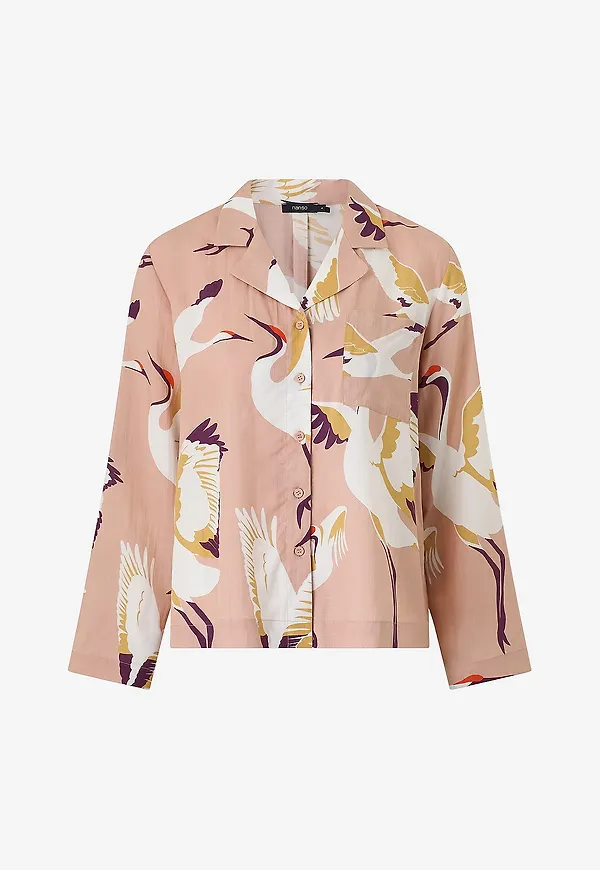 Nanso - Pyjamasskjorta Ladies Shirt, Kurki - Rosa