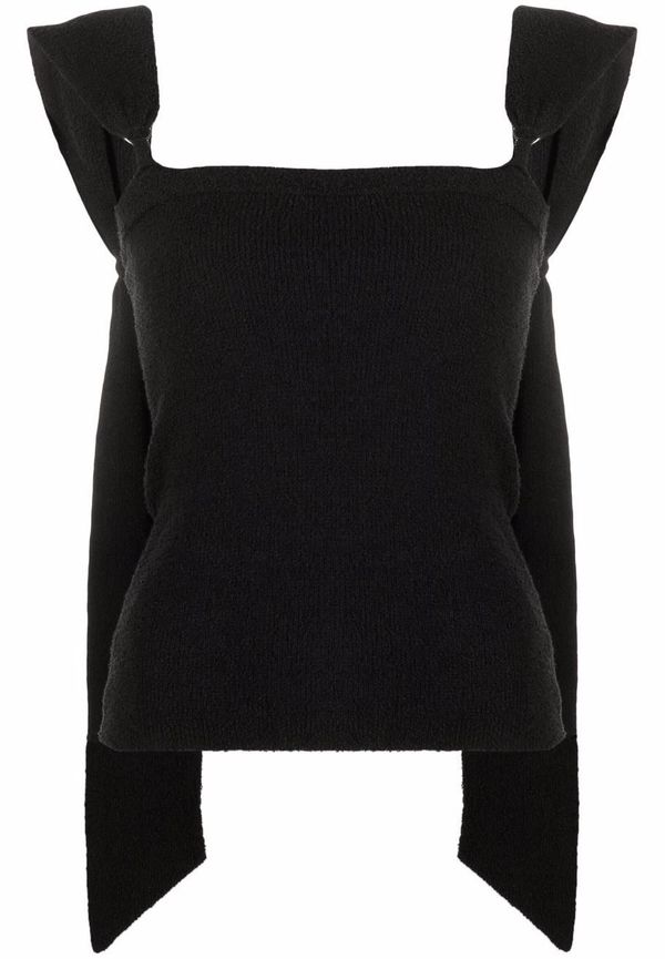 Nanushka bandeau-topp med draperad rem - Svart