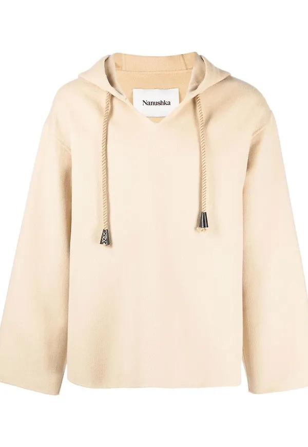 Nanushka hoodie med pilgrimskrage - Neutral
