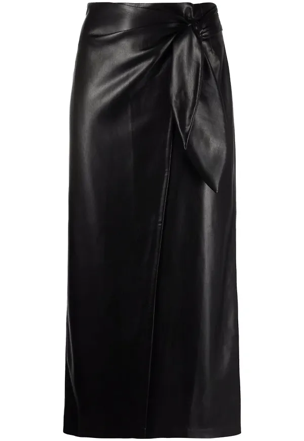 Nanushka omlottkjol i veganskt läder - Svart