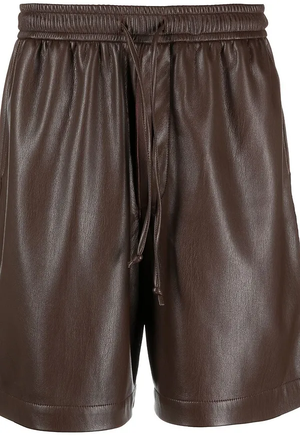 Nanushka shorts med dragsko - Brun
