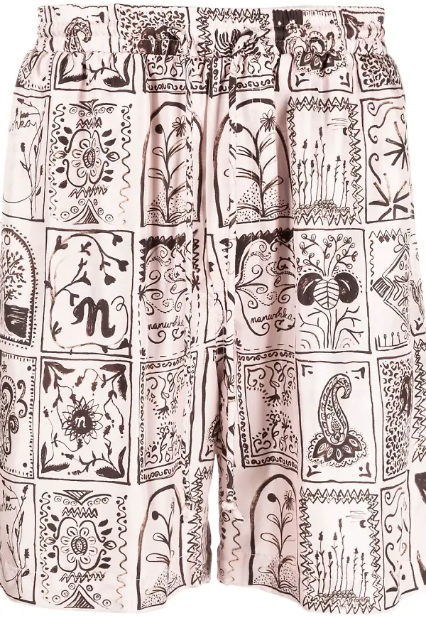 Nanushka shorts med motiv - Rosa