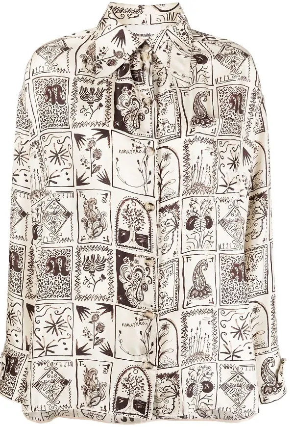 Nanushka skjorta i oversize-modell - Neutral