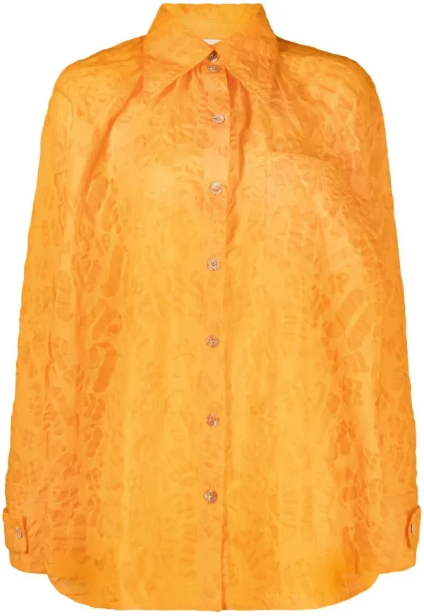 Nanushka skjorta i oversize-modell - Orange