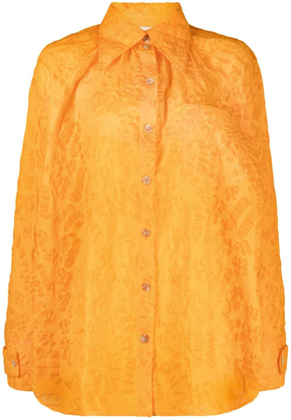 Nanushka skjorta i oversize-modell - Orange