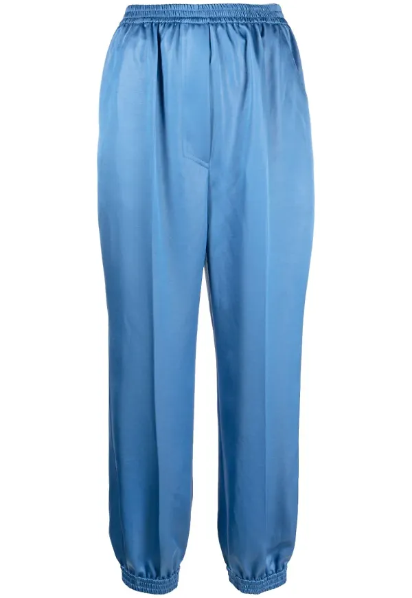 Nanushka slacks i satin - Blå