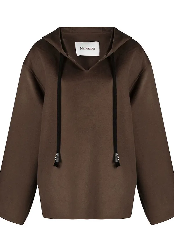 Nanushka sweatshirt med dragsko - Brun