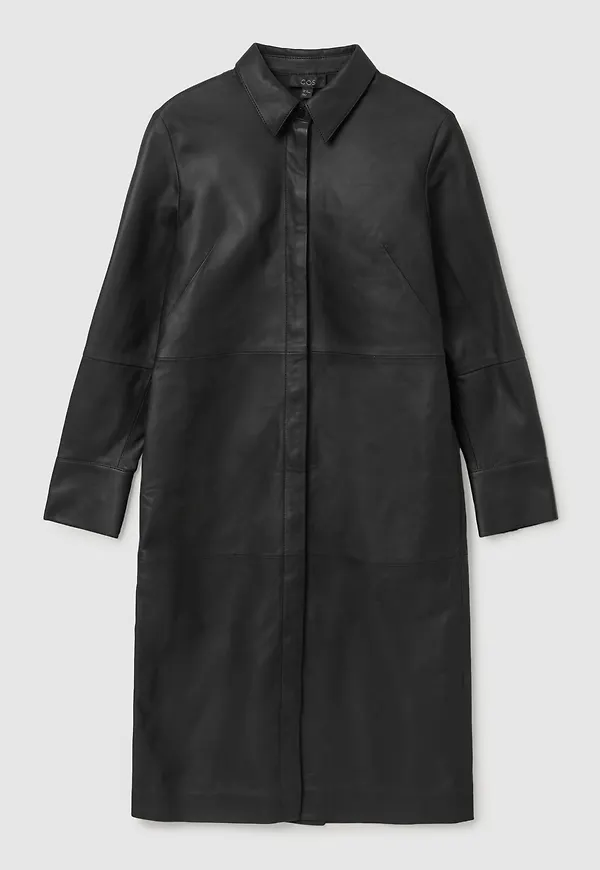 NAPPA LEATHER SHIRT DRESS