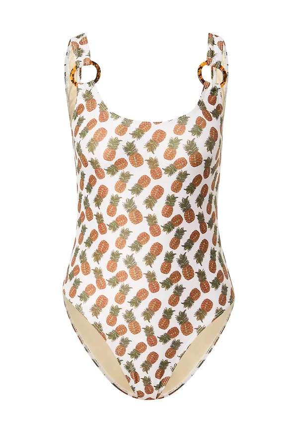 Nasty Gal Baddräkt kräm / brun / grön
