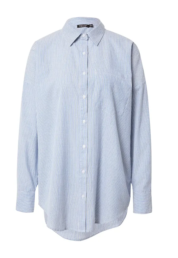 Nasty Gal Blus blå / vit