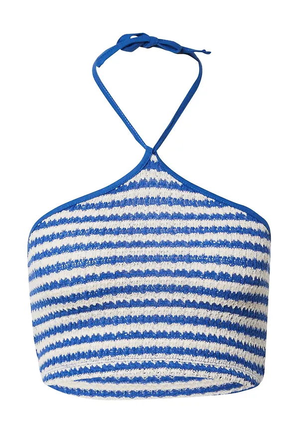 Nasty Gal Broderad topp blå / vit