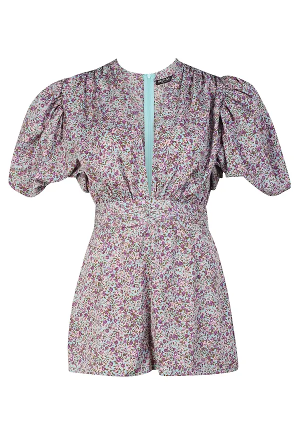 Nasty Gal Petite Jumpsuit turkos / grå / lila