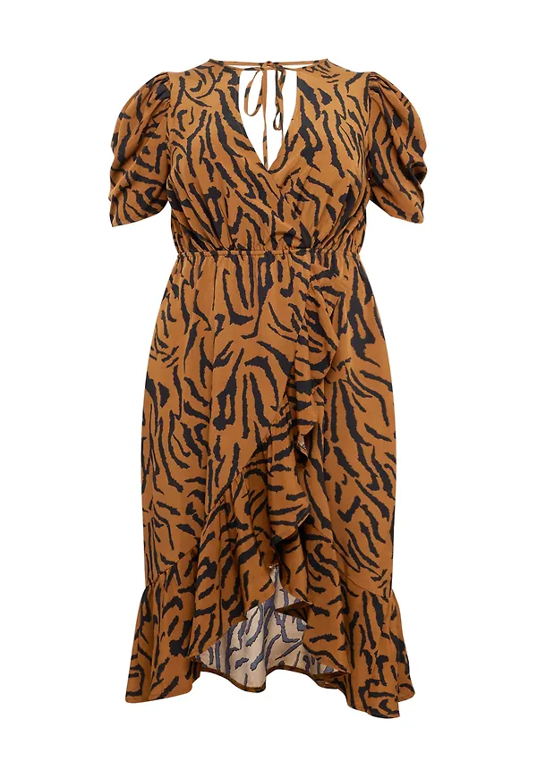 Nasty Gal Plus Klänning 'Easy' karamell / svart