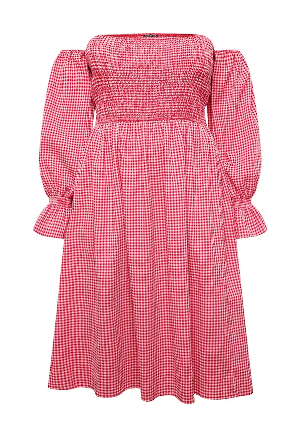 Nasty Gal Plus Sommarklänning röd / pastellröd / vit