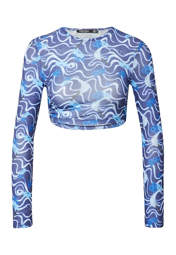 Nasty Gal T-shirt blå / marinblå / vit