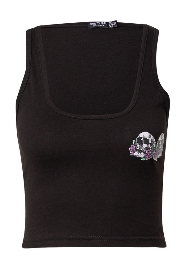 Nasty Gal Topp grön / orkidé / svart / vit